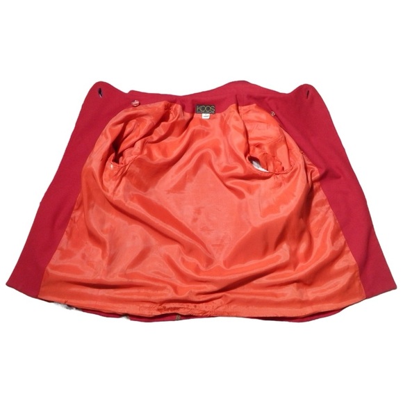 KOOS Van Den Akker Vintage 80s Jacket Wool Art To Wear Patchwork Red Size 8 - Picture 9 of 13